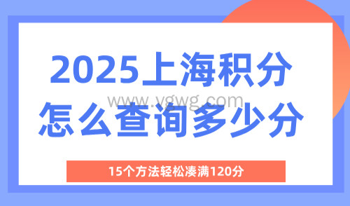 2025上海积分怎么查询多少分?15个方法轻松凑满120分